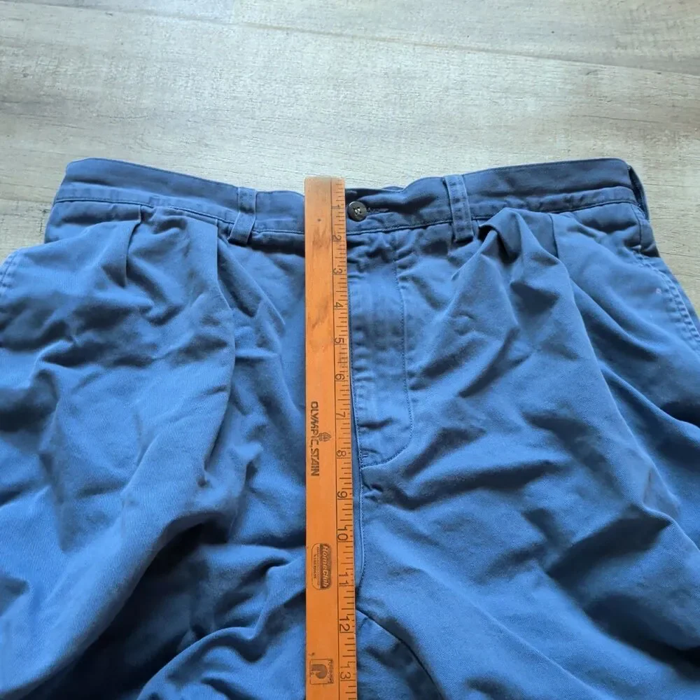 ​Polo Ralph Lauren Tyler Shorts Mens Size 34 Blue Chino Pleated 100% Cotton